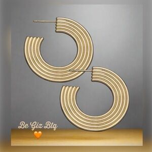 JENNIFER ZEUNER Authentic Camilla 14K-Gold-Plated Hoop Earrings NWT